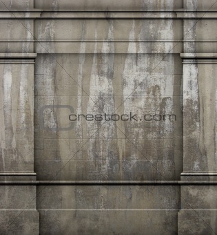 3d antique classic architecture Greek Roman wall grunge render