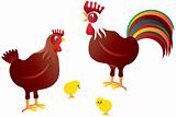 Chicken Family Illustration