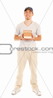 Young men with four books