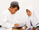 Muslim Children Reading Koran