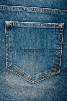 Blue jeans fabric with pocket 