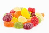 colorful rubber candy sprinkled with granulated sugar