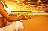 Yoga meditation on the beach