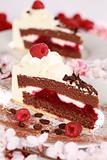 Cream tart with raspberries
