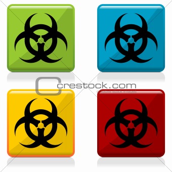 Biohazard sign buttons