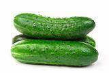 bunch of three green cucumbers