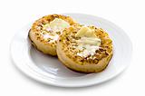 hot toasted crumpets with butter