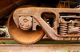Old rusty train wheels