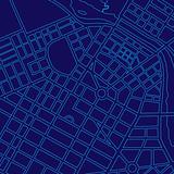 Blue digital map of a generic city