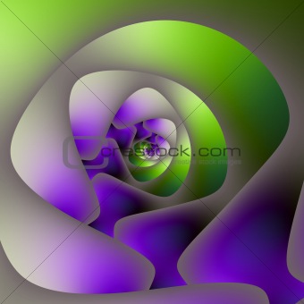 Spiral Labyrinth in Green and Purple