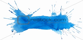 Blot of blue watercolor