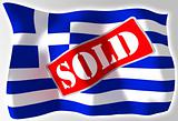 greece crisis concept flag