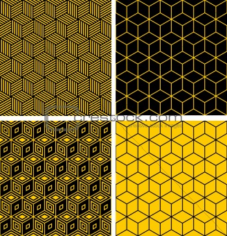 Seamless patterns with optical illusion effect.