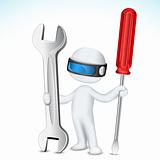3d Man in Vector with Tools