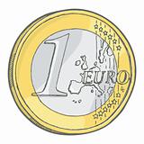 One euro coin sketch