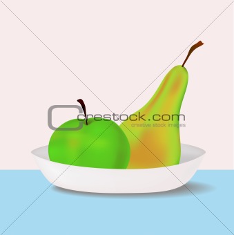 vector apple and pear
