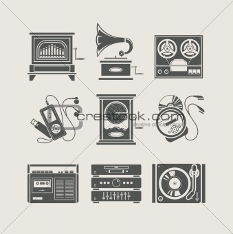 musical device set of icon