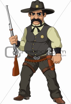 Wild west.  Cartoon sheriff