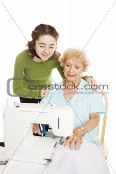 Learning to Sew From Grandmother
