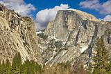 Dramatic View of Half Dome at Yosemite on a Spring Day.