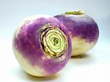 purple headed turnips on white background 