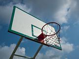 Green and white basketball hoop