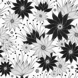 Repeating white-black floral pattern
