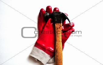 Work Gloves and a Hammer