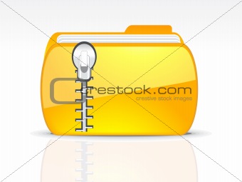 abstract glossy floder icon with lock
