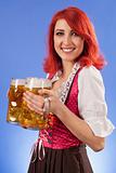 Oktoberfest waitress holding beer