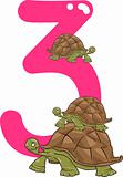 number three and 3 turtles