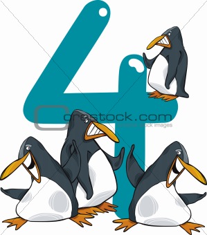 number four and 4 penguins