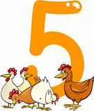 number five and 5 hens