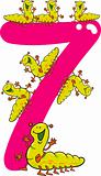number seven and 7 caterpillar