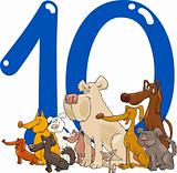 number ten and 10 dogs