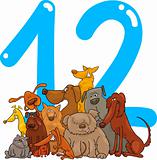 number twelve and 12 dogs