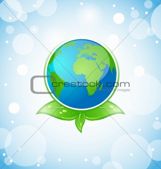 Green earth with leaves
