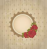 Vintage background with floral medallion and flowers