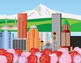 Portland Skyline Illustration