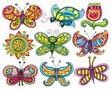 Butterfly icon set.