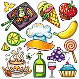 Set of ready-to-eat food icons part 3