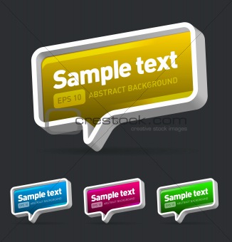 Set of Coloured vector speech bubbles with sample text