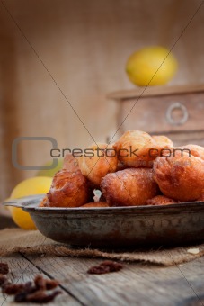 Bowl of Deep fried fritters 