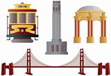 San Francisco Landmarks Illustration