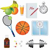 Set of objects for fitness.