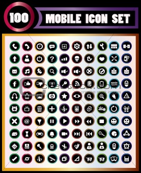 100 mobile icons.