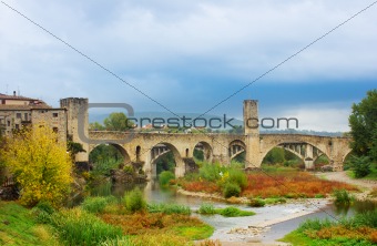 medieval bridge of Besalu, Catalonia. Spain