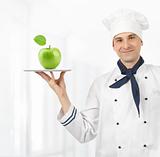 cook man with green apple
