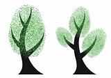 green fingerprint tree, vector