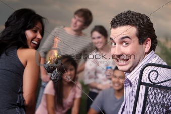 Man With Burning Marshmallows